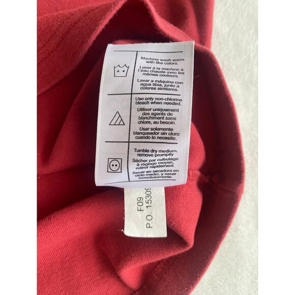 Carhart‎ Womens Vintage Faded Red Long Sleeve V Neck Shirt Large 12-14 Layering - Picture 5 of 9